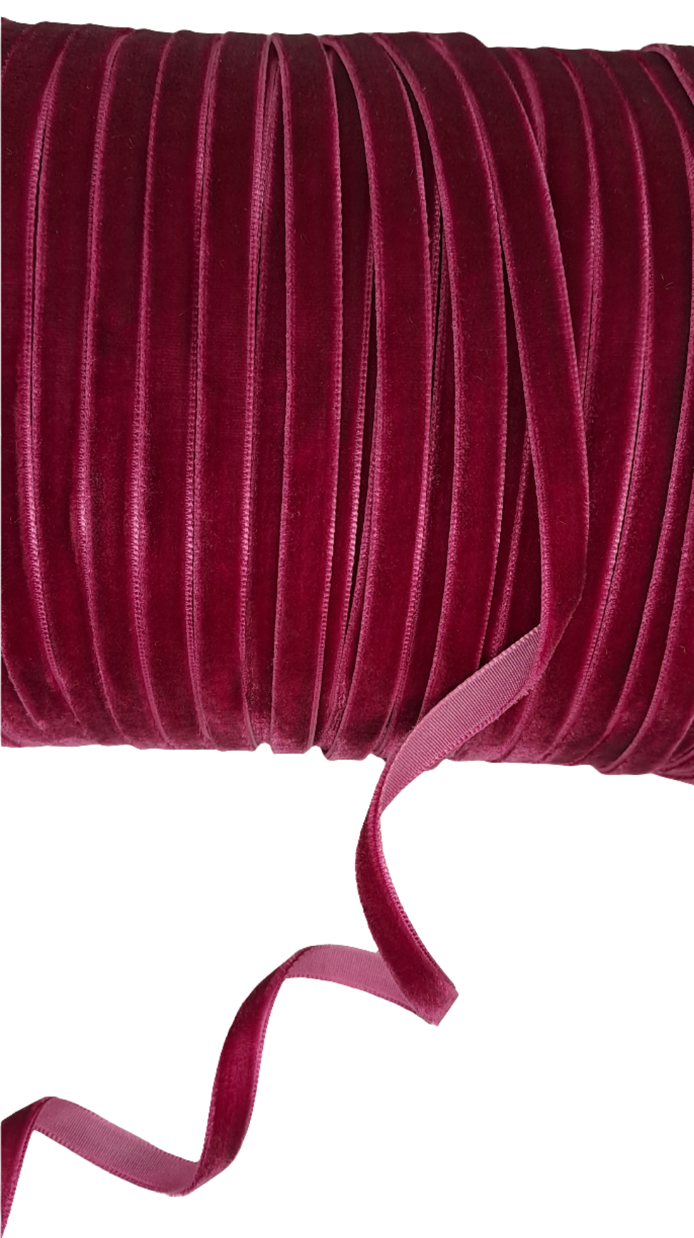 6mm Burgundy Velvet Ribbon 180m - LM Collection