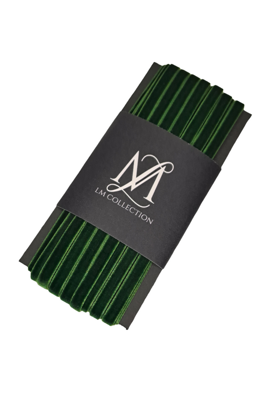 6mm Fern Green Velvet Ribbon 10m - LM Collection