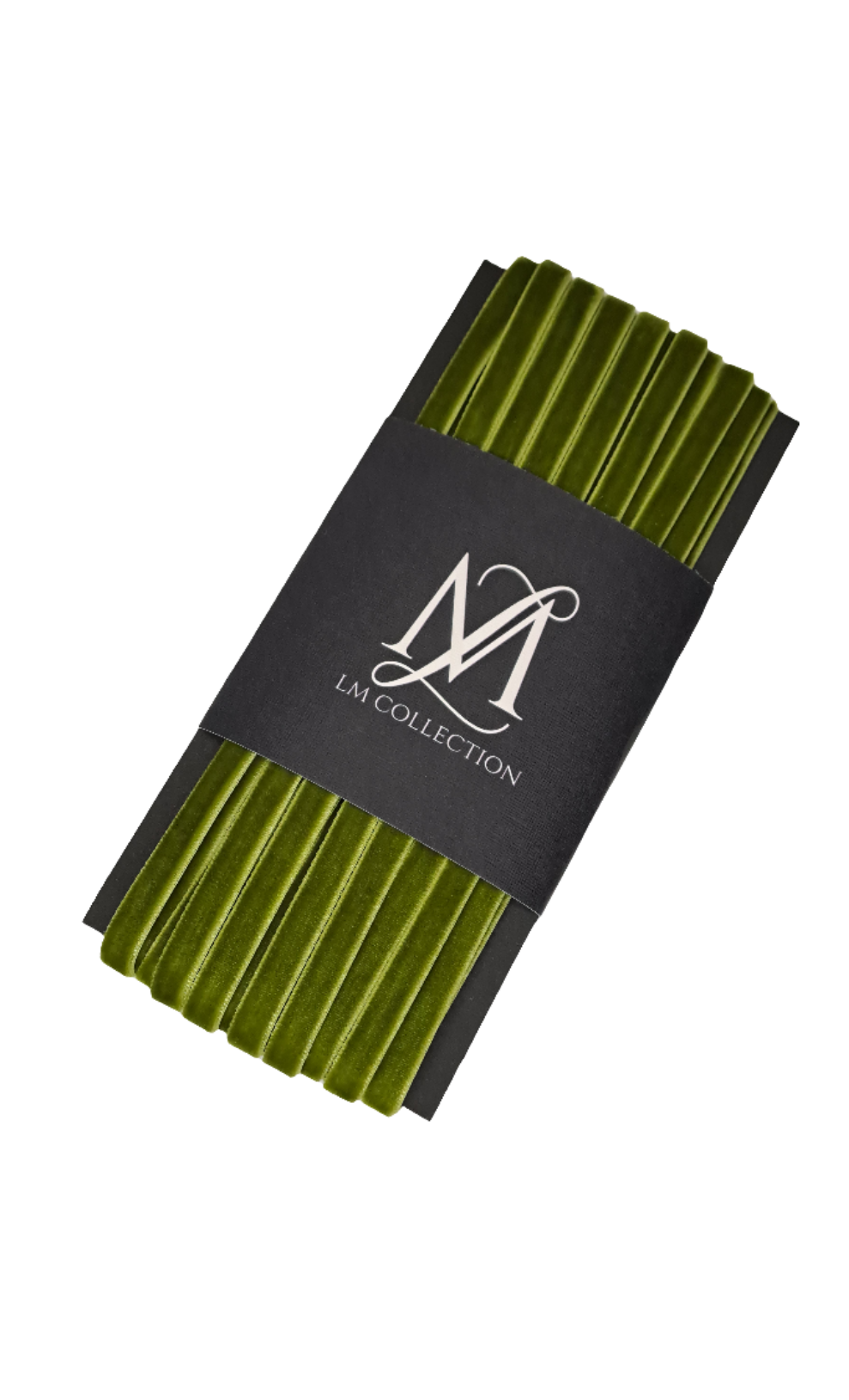 6mm Moss Green Velvet Ribbon 10m - LM Collection